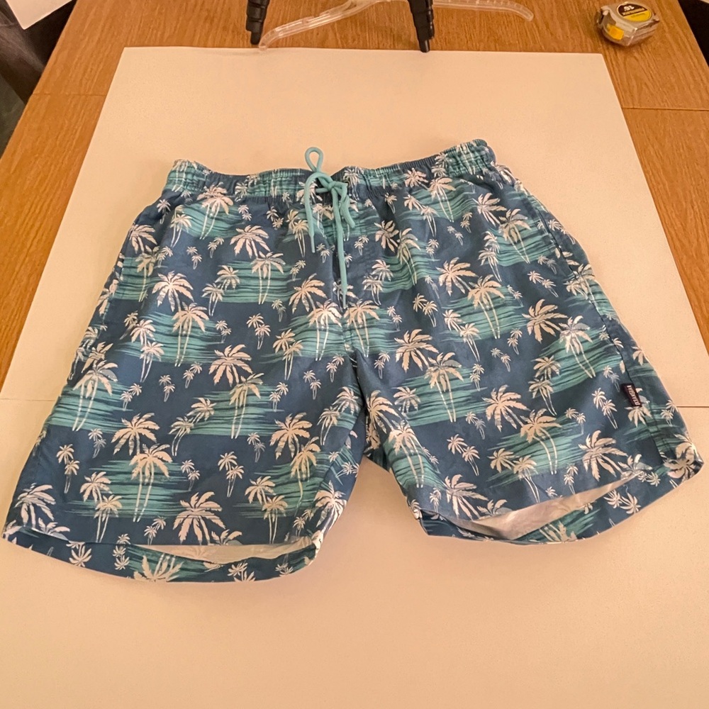Ocean Gear Blue Palm Tree Men's Swim Shorts men’s Large